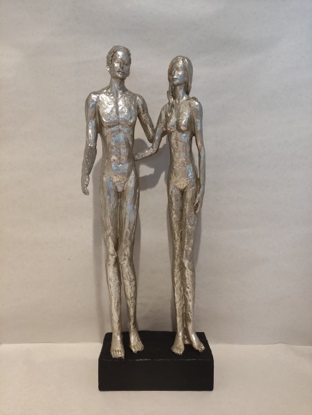 Skulptur Silver Couple